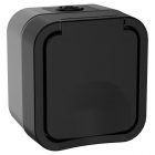 Розетка ИЭК TORS TS120 2П+3 с крышкой и шторками 16А IP55 графит изображение 1
