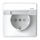 Розетка Systeme Electric ArtGallery 2P+E 16А со шторками и крышкой IP44 белая изображение 1
