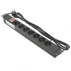 Блок розеток EKF PDU Teracom 19 1U 16А/250В 7 розеток EKF Schuko с выключателем шнур питания длиной изображение 1