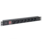Блок розеток EKF PDU Teracom PRO 19 1U 10А/250В 7 розеток EKF Schuko выключатель без кабеля черный изображение 1