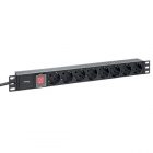 Блок розеток EKF PDU Teracom PRO 19 1U 16А/250В 8 розеток EKF Schuko выключатель кабель 2м вилка че изображение 1