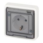 Розетка скрытой установки ЭРА Эксперт 11-2522-01 2P+E 16А шторки IP55 белый изображение 1