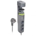 Удлинитель на струбцине JazzWay ETD-03U-150-gy 3х2Р+Е 1,5м 3х1 мм2 16А 3USB(2А+1С) выключатель серый изображение 1