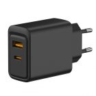 Сетевое зарядное устройство Rexant с портами USB-A и USB-C, 30Вт, черное изображение 1