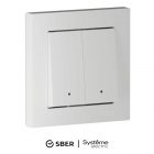 Умный двухклавишный выключатель AtlasDesign Sber & Systeme Electric 10А Zigbee L+N, белый изображение 1