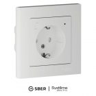 Умная розетка AtlasDesign Sber & Systeme Electric 2P+E 16А шторки Zigbee L+N, белый изображение 1