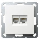 Интернет-розетка RJ45 Jasmart G двойная категория 5, белый глянцевый изображение 1