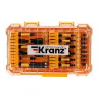 Набор торсионных бит Kranz с магнитным держателем и торцевыми головками 41 шт в пластиковом кейсе изображение 1