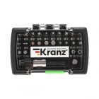 Набор бит Kranz с магнитным держателем 32 шт в пластиковом кейсе изображение 1
