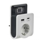 Зарядное устройство с держателем ИЭК Т-03/01 1 место 2P+E 16А 2хUSB A+C 20Вт бело-черный изображение 1