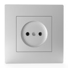Розетка без заземления Tokov Electric Pixel 16А шторки IP20 алюминий изображение 1