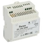 Блок питания Feron LB008 на DIN-рейку 60W 24V IP20 для светодиодной ленты 77x92x56mm изображение 1