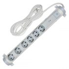 Фильтр сетевой ИЭК Comfort СФ-06К 6х2P+PE 16А 3м 3х1,5мм2 белый изображение 1
