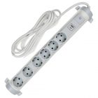 Удлинитель ИЭК Comfort У06К 6 мест 6х2P+PE заземление шторки 16А USB A+C 20Вт 1,5м 3х1,5мм2 белый изображение 1