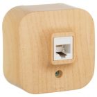 Накладная розетка телефонная Legrand Quteo RJ11 дерево изображение 1