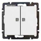774428 Выключатель двухклавишный Legrand Valena с подсветкой белый изображение 1