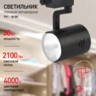 Светильник светодиодный трековый ЭРА TR1 - 30 BK 30W черный COB изображение 3