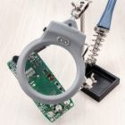 Держатель Rexant Третья рука с лупой х2.5 подставкой под паяльник и LED подсветкой изображение 7