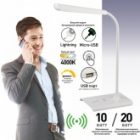 Светильник светодиодный настольный ЭРА NLED-474-10W-W белый, USB и беспроводная зарядка устройств изображение 15