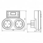 Розетка с таймером Feron TM25 3500W/16A 230V недельная на две розетки изображение 4