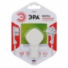 Вилка с заземлением ЭРА ультраплоская V5(U) 2P+E 16А прямая с кольцом белая изображение 3