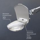 Лупа на струбцине Rexant квадратная 3D+20D с подсветкой 6 LED, серия EXPERT, белая изображение 6