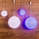 Шар светодиодный 220V, диаметр 20см, 200LED, цвет синий изображение 4