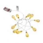 Гирлянда светодиодная Восточные фонарики, 10 LED Желтые 1,5 метра, прозрачный ПВХ, питание 2хАА изображение 3