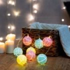 Гирлянда светодиодная Карамельки 1.5 м, прозрачный ПВХ, 10 LED, теплый белый, питание 2хАА изображение 2