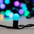 Гирлянда мультишарики D17,5мм, 10м, черный ПВХ, IP65 230V 100LED, цвет RGB изображение 11