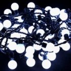 Гирлянда мультишарики D23мм, 10м, черный каучук, 80LED, постоянное свечение, цвет белый изображение 2