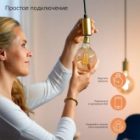 Светодиодная лампа филаментная Gauss Smart Home DIM E27 ST64 Golden 7 Вт изображение 9