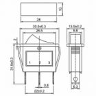 Выключатель клавишный Rexant 250V 15А (3с) ON-OFF зеленый с подсветкой изображение 2