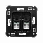 Компьютерная розетка RJ-45 в стену DKC Avanti кат.5e двойная, черный матовый изображение 3