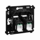 Компьютерная розетка RJ-45 в стену DKC Avanti кат.5e двойная, черный матовый изображение 4