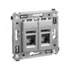 Компьютерная розетка RJ-45 в стену DKC Avanti кат.5e двойная, закаленная сталь изображение 2