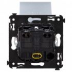 Розетка с крышкой в стену DKC Avanti 2P+E со шторками закаленная сталь изображение 3