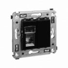 Компьютерная розетка RJ-45 в стену DKC Avanti кат.5e одинарная, черный квадрат изображение 2