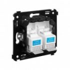 Телефонная розетка RJ-12 DKC Avanti  в стену двойная белое облако изображение 4