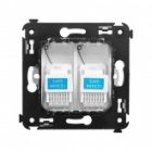 Телефонная розетка RJ-12 DKC Avanti  в стену двойная белое облако изображение 3
