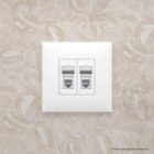 Телефонная розетка RJ-12 DKC Avanti  в стену двойная белое облако изображение 6