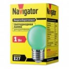 Лампа светодиодная Navigator 71 828 NLL-G45-1-230-G-E27 1W 230V шарик зеленый изображение 2