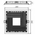 Светильник светодиодный Вартон DL-03 квадратный встраиваемый 200х200х25мм 25W 3000K IP44 RAL7045 изображение 3