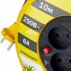 Удлинитель на барабане ИЭК Garden 10м 2х0,75мм 6А 4 розетки с термозащитой изображение 2