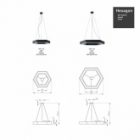 Светильник светодиодный Geometria ЭРА Hexagon SPO-124-W-40K-051 51W 4000K 3900Lm IP40 800x800x80 изображение 3