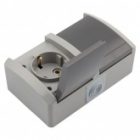 Блок из 2 розетки Kranz Индастриал 2х2П+3 горизонтальный открытой установки IP54 серый изображение 3