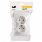 Розетка двойная 2х2P+E Schuko со шторками Generica КВАРТА 16А керамика белый (РСш12-3-КБ) изображение 2