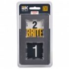 Рамка на 2 поста ИЭК BRITE стекло серый (РУ-2-2-БрСе) изображение 2