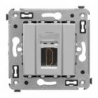 HDMI розетка одинарная в стену DKC Avanti, тип А-А, закаленная сталь изображение 2