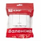 Выключатель 2-клавишный с индикатором EKF PROxima 10А IP20 Валенсия белый изображение 2
